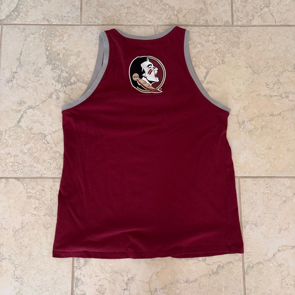 Nike Tank Top Mens Size Large Florida State Seminoles Maroon Cotton DriFit Spots